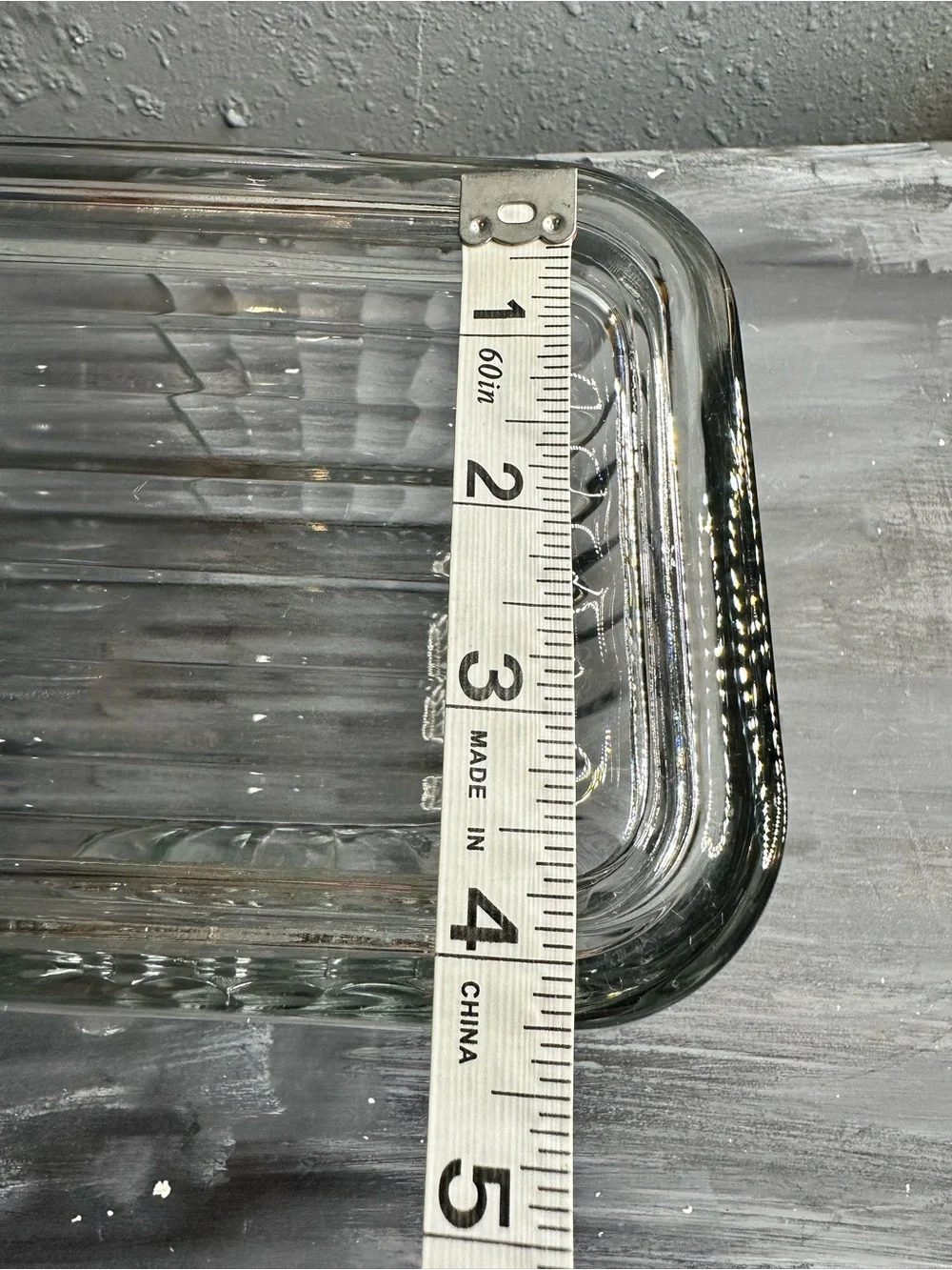 Vintage Anchor Hocking clear glass refrigerator dis with lid